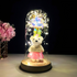 Romanticna LED lampa sa galaxy ruzom i medom u staklenom zvonu - rs-mangoshop.com